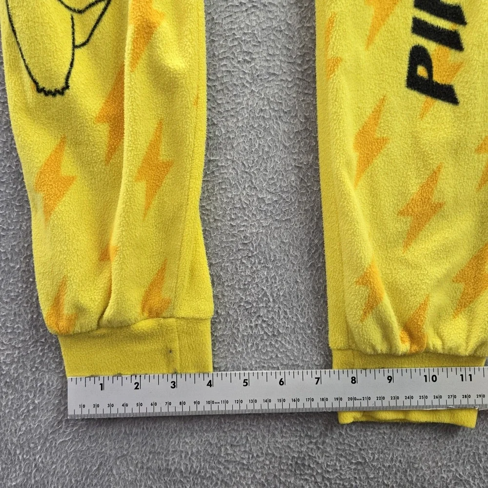 Pokemon‎ Kids Sleepwear S Yellow One Piece Graphic Print Fleece Pikachu Pokeball